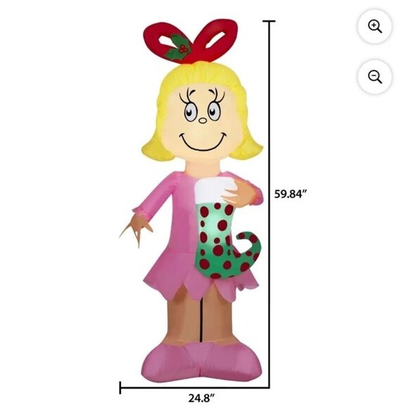 The Grinch Cindy Lou Who Life Size' Airblown Inflatable Christmas Decor Gemmy‎ - Picture 6 of 7